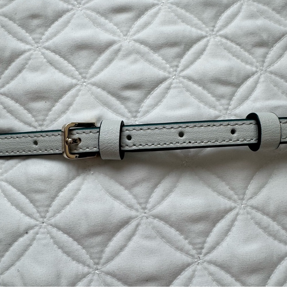 NWT Kate Spade Harper Satchel Bag in Moonlight Gray Leather Navy Interior. - Picture 14 of 16